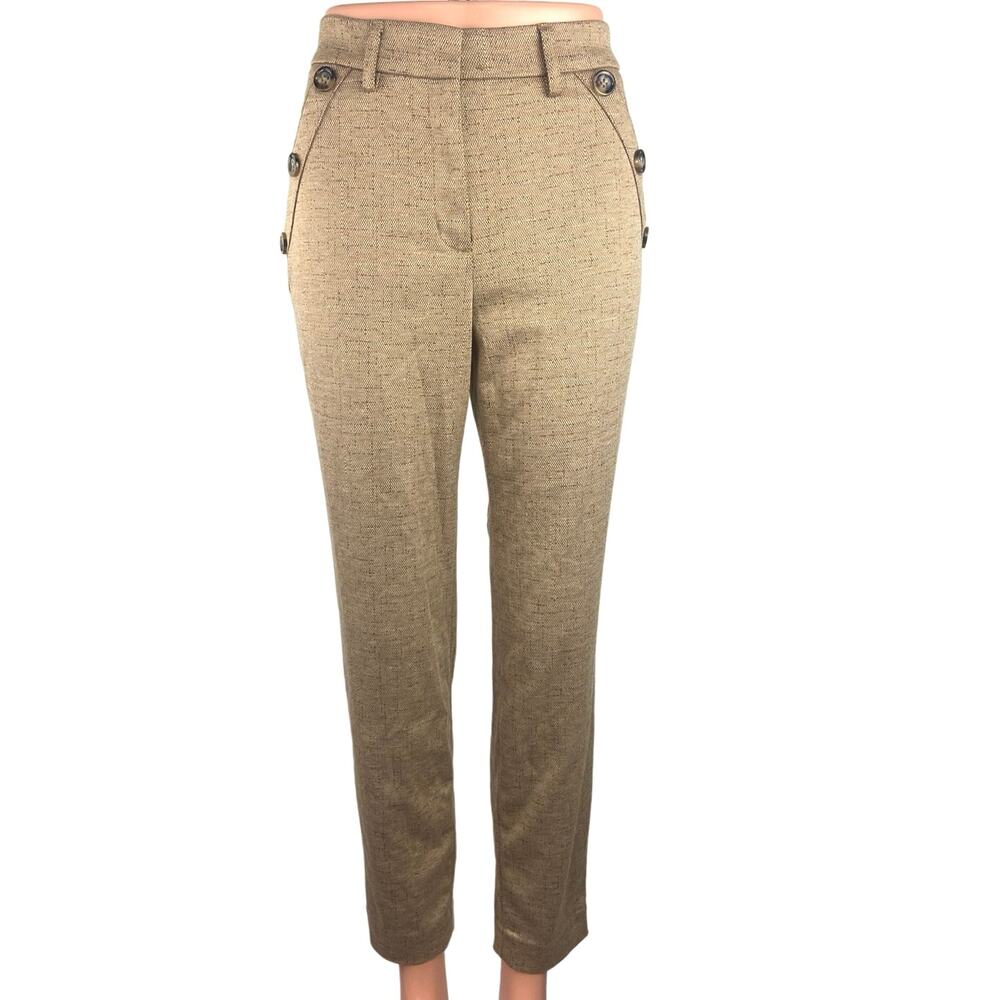 Express Khaki Beige Chino High Rise Skinny Stretch Trouser Dress Pants Size 4
